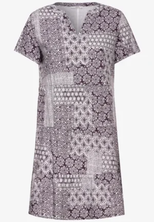 Jurk met patchworkprint