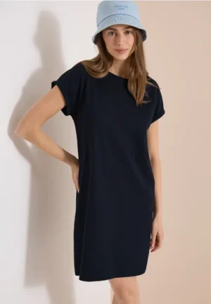 Knielange jersey jurk