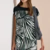 Knielange jurk met printmix