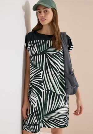 Knielange jurk met printmix