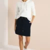 Knielange rok met streepdetail