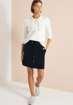 Knielange rok met streepdetail