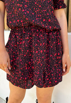 Laagjes Skort Print Zwart Koraal