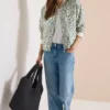 Leo-look blouson van linnenmix