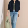 Linnen blouson met rimpels