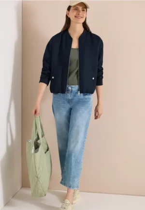 Linnen blouson met rimpels