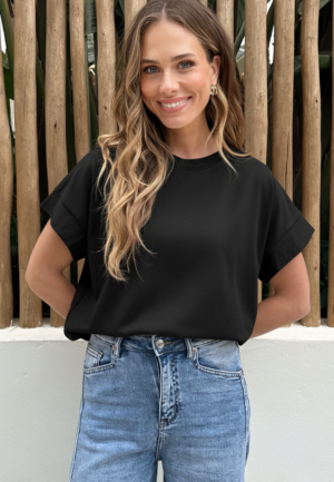 Loose Fit Top Zwart