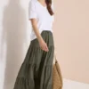 Maxirok met volants en elastische tailleband