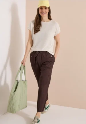 Mid Waist Slim Legs broek in Loose Fit