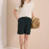 Mid Waist shorts met wijde pijpen in Loose Fit