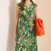 Midi-jurk met bloemenpatroon