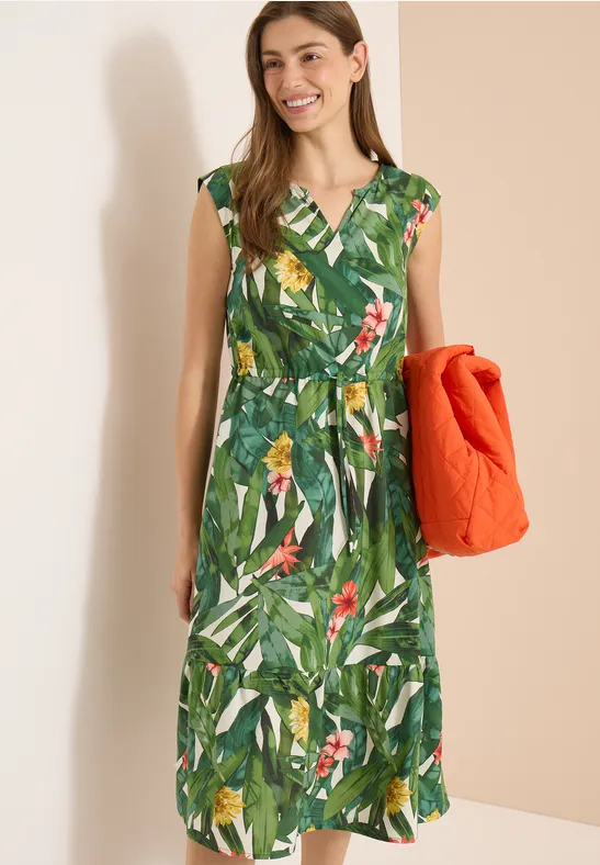 Midi-jurk met bloemenpatroon