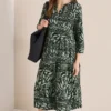 Midi-jurk met patchworkprint