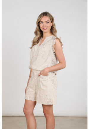 Nukus - Beige | Dames | Blouse | Beige | XXL | regular | Kamst mode