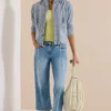Overshirt met capuchon en strepen