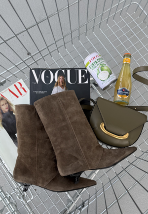 Rotue enkellaarsjes Taboo velour taupe