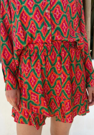 Ruffle Print Skort Groen