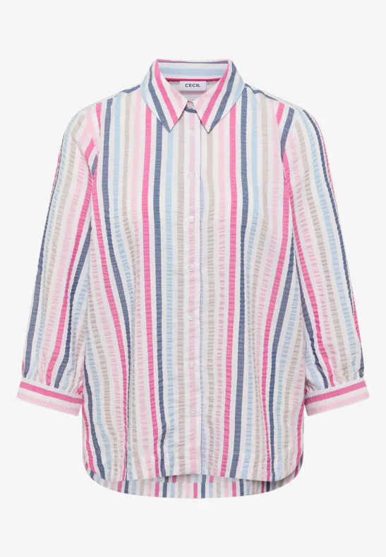 Seersucker overhemd blouse - Afbeelding 2