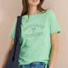Shirt in burn-out look met tekst