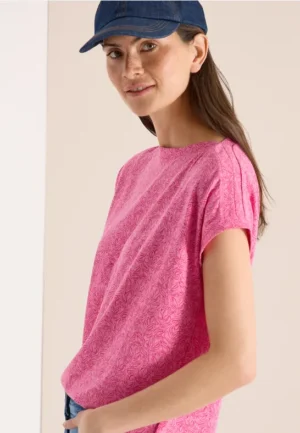 Shirt in burnout look met boothals