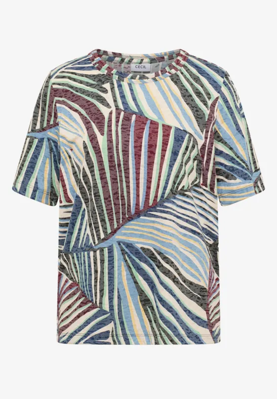 Shirt in burnout-look met print - Afbeelding 2
