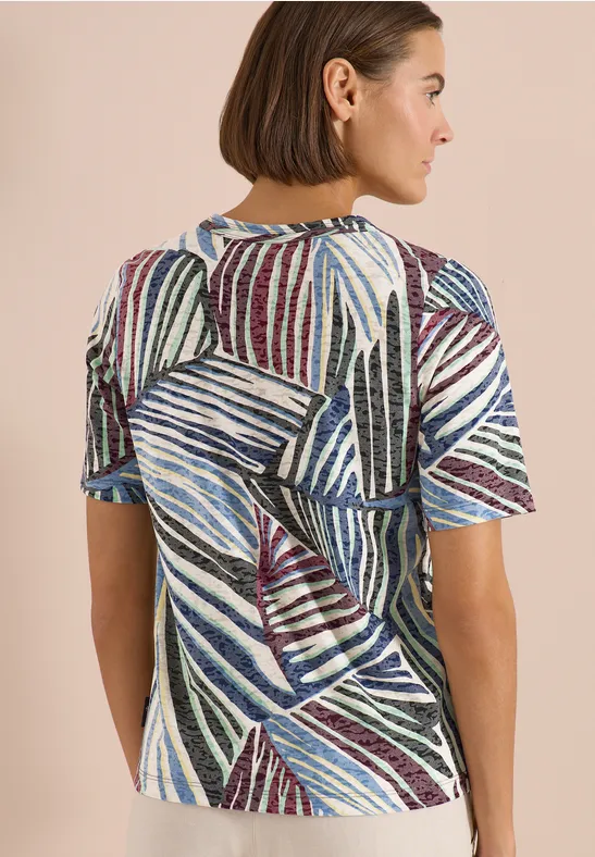 Shirt in burnout-look met print - Afbeelding 3