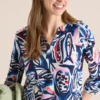 Shirt met 3/4 mouwen en knoopdetail