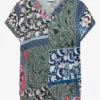 Shirt met V-hals en patchworkprint - Afbeelding 2