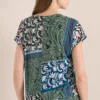 Shirt met V-hals en patchworkprint - Afbeelding 3