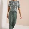 Shirt met boothals en print