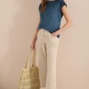 Shirt met boothals in garment-dye look