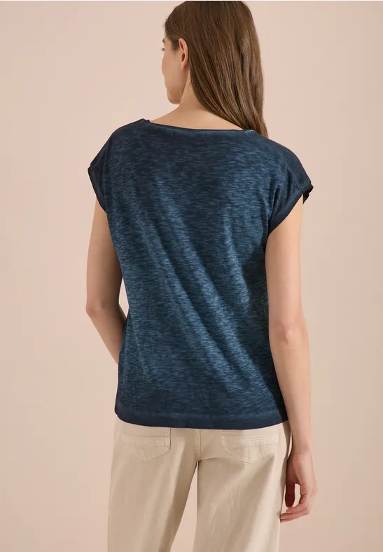 Shirt met boothals in garment-dye look - Afbeelding 3