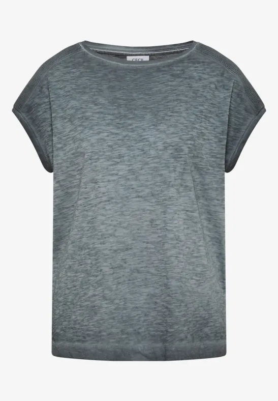 Shirt met boothals in garment-dyed look - Afbeelding 2