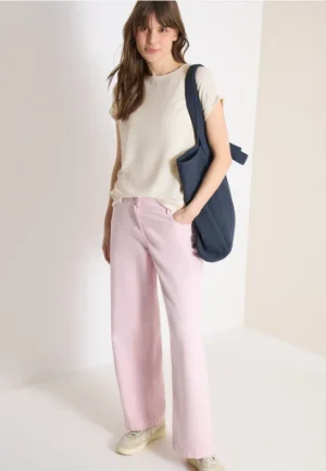 Shirt met boothals in gebreide look
