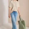 Shirt met capuchon en textuur
