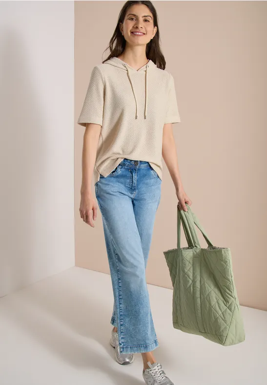 Shirt met capuchon en textuur