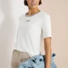 Shirt met geribde details