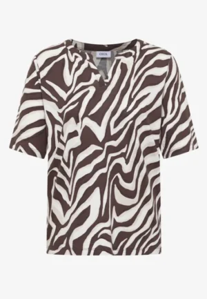 Alternative view of Shirt met gespleten hals met print