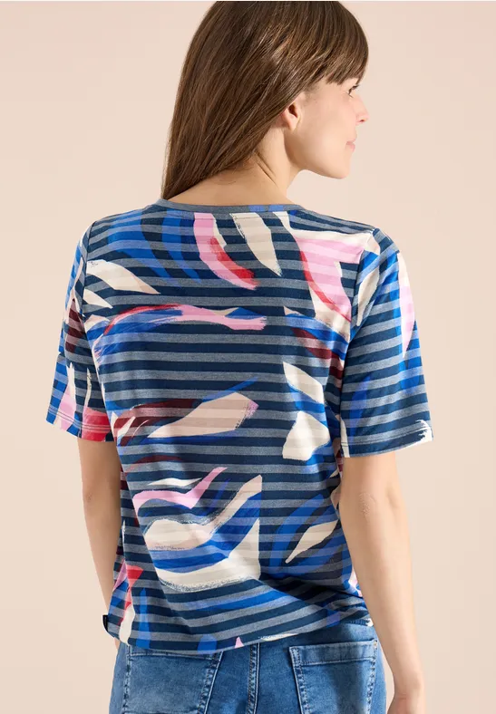 Shirt met korte mouwen en burn-out strepen - Afbeelding 3