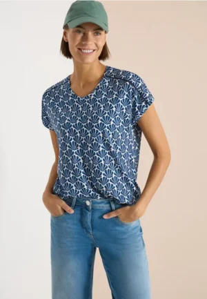 Shirt met korte mouwen en kanten detail