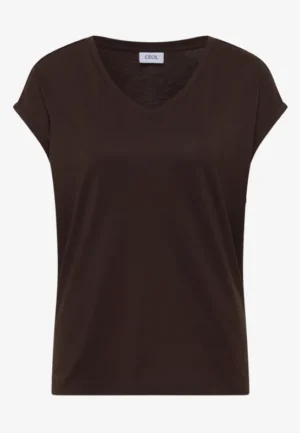 Alternative view of Shirt met overhangende schouders en V-hals