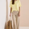 Shirt met print in linnenlook