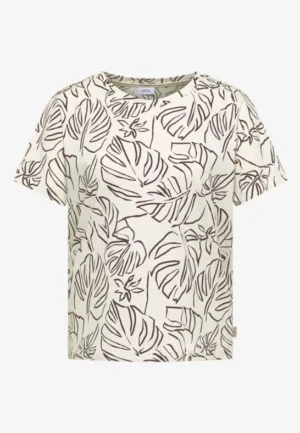 Alternative view of Shirt met ronde hals en bladprint