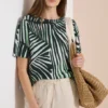 Shirt met ronde hals en grafische print