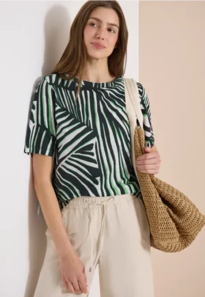 Shirt met ronde hals en grafische print