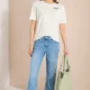 Shirt met ronde hals en opdruk op de rug