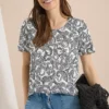 Shirt met ronde hals en patroon