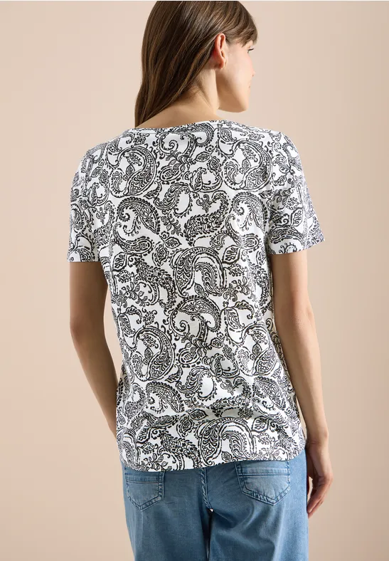 Shirt met ronde hals en patroon - Afbeelding 3