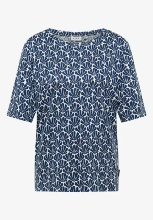 Alternative view of Shirt met ronde hals en schelpjesprint