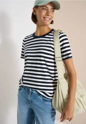 Shirt met ronde hals en strepen